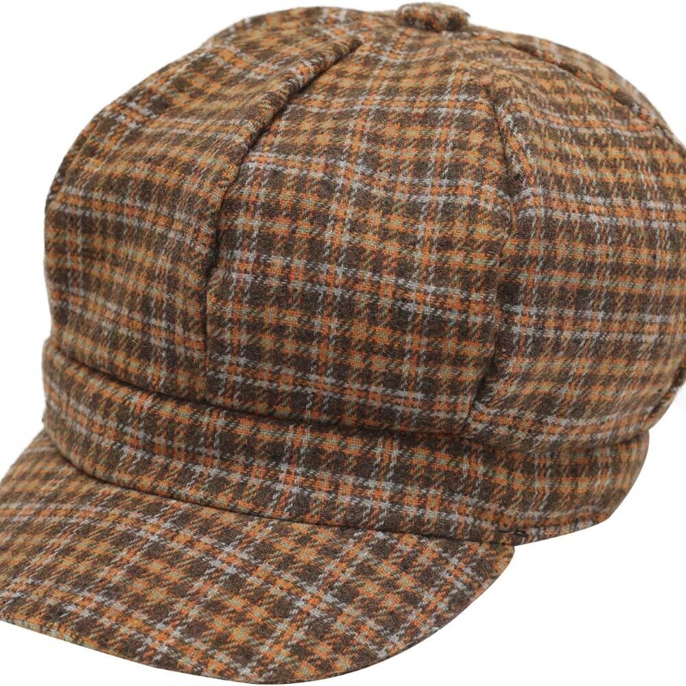 Womens Classic Newsboy Caps Visor 8 Panel Gatsby Cabbie Hat